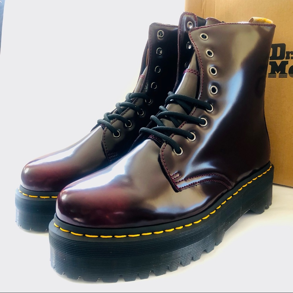 Dr. Martens Burgundy Leather Boots